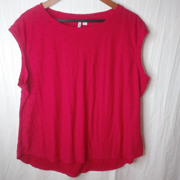 Elle Tops - Elle XL Red Eyelet Sleeveless Top Plus